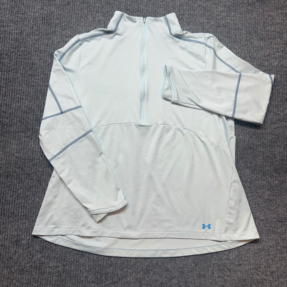 Under Armour Pullover Womens 1X Light Blue Quarter Zip Long Sleeve Athletic Top - Picture 1 of 12